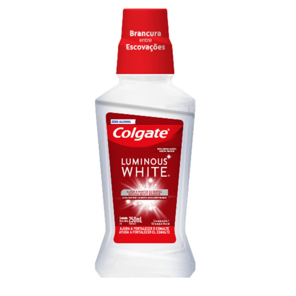 PASTA DE DIENTES COLGATE PLAX ENJUAGUE LUMINOUS WHITE 250 ML.