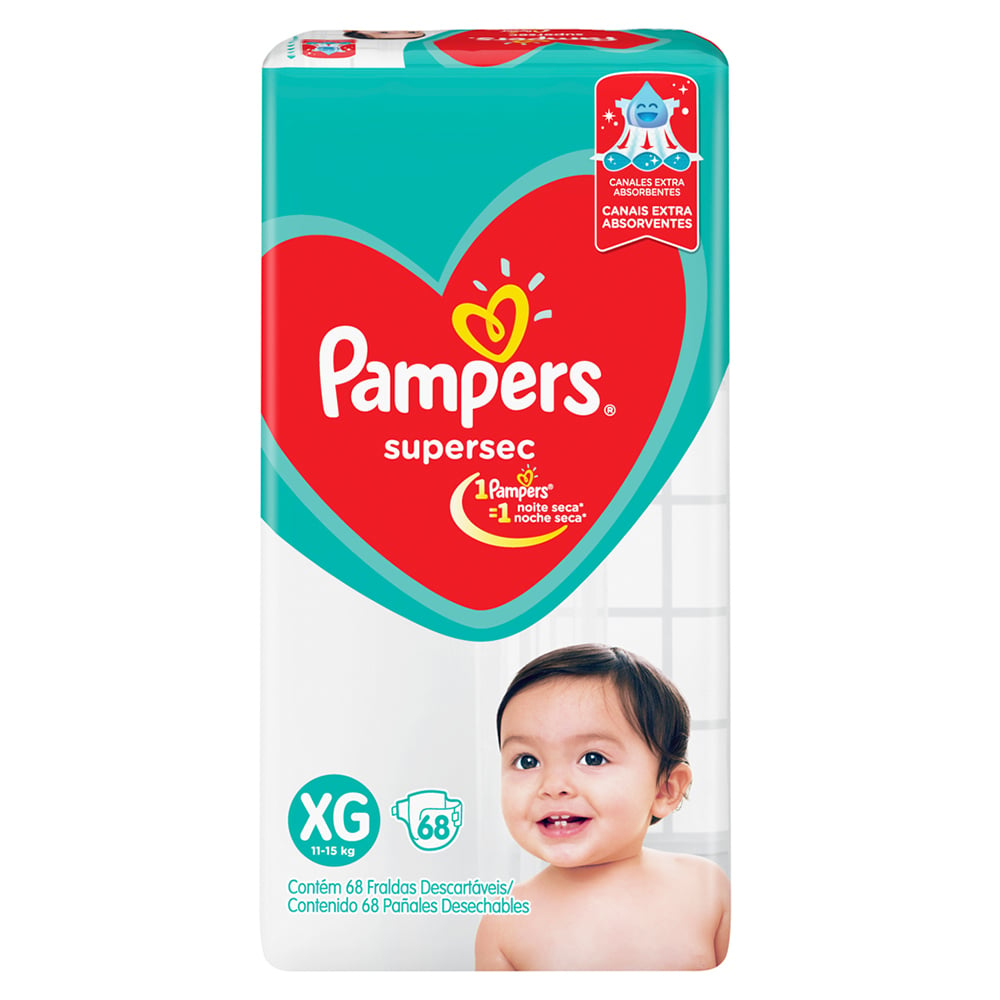 Pañales Pampers Supersec Xg 68 Unidades (bela)