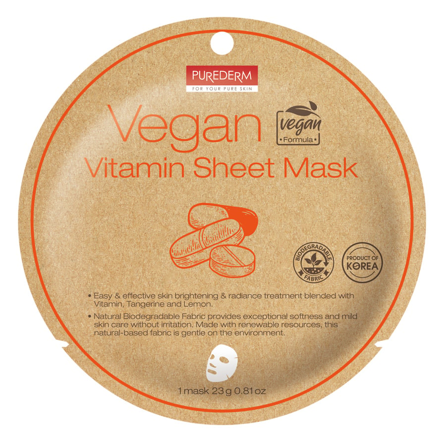 Máscara Purederm Vegan Vitamin Sheet 1 Unidad