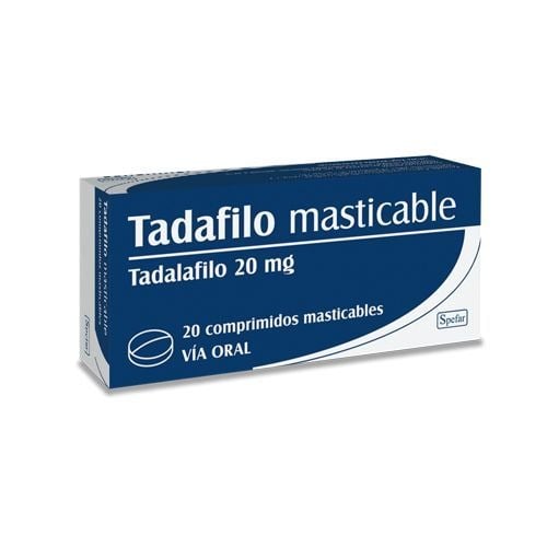 Tadafilo Masticable 20 Mg 20 Comprimidos