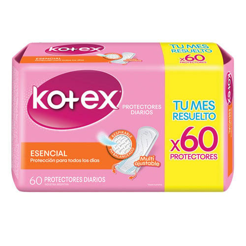 PROTECTORES DIARIOS KOTEX CLASSIC SIN PERFUME X60 UNIDADES