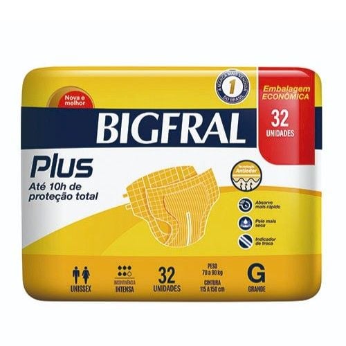 Pañales Para Adultos Bigfral Plus Talle G 32 Unidades