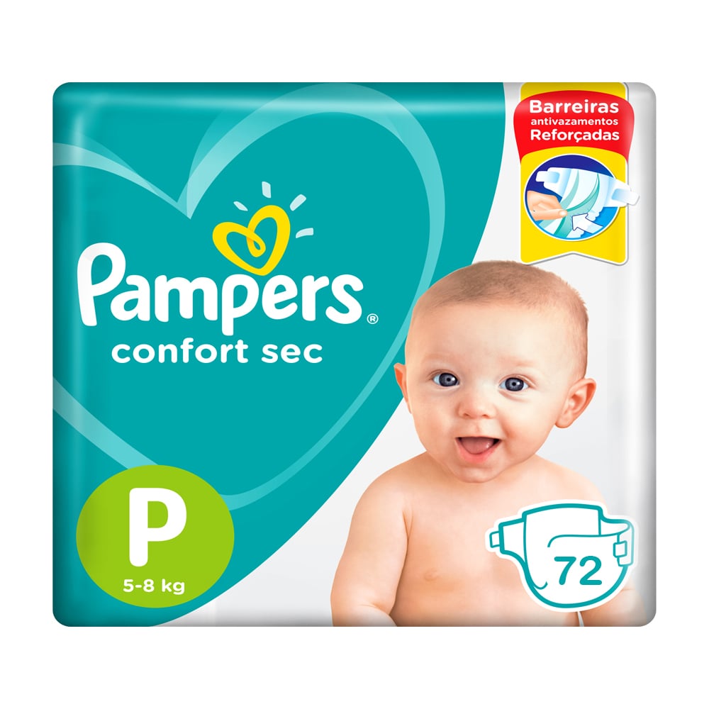 Pañales Pampers Confort Sec P 72 Unidades 