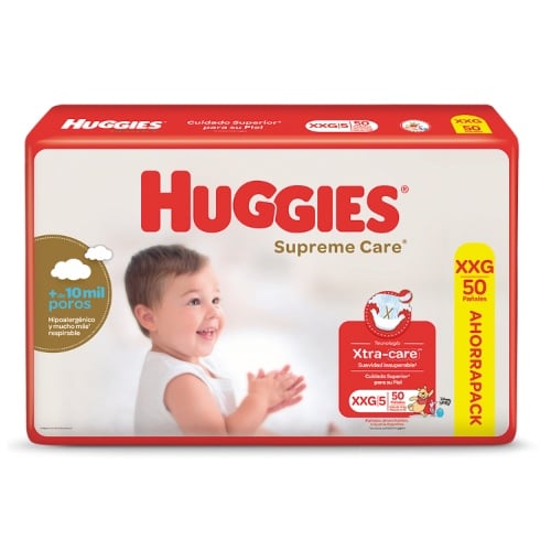 Pañales Huggies Supreme Care Unisex Xxg 50 Unidades