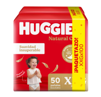 Pañales Huggies Natural Care Unisex Xxg 100 Unidades