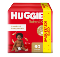 Pañales Huggies Natural Care Unisex G 120 Unidades