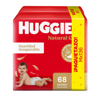 Pañales Huggies Natural Care Unisex M 136 Unidades
