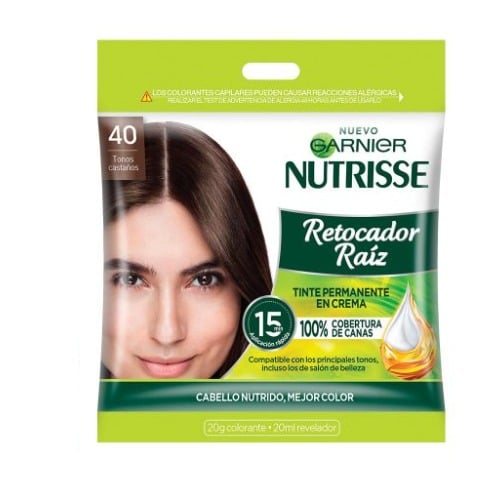 Retocador De Raíz Garnier Nutrisse N°40 Colorante 20 G + Revelador 20 Ml