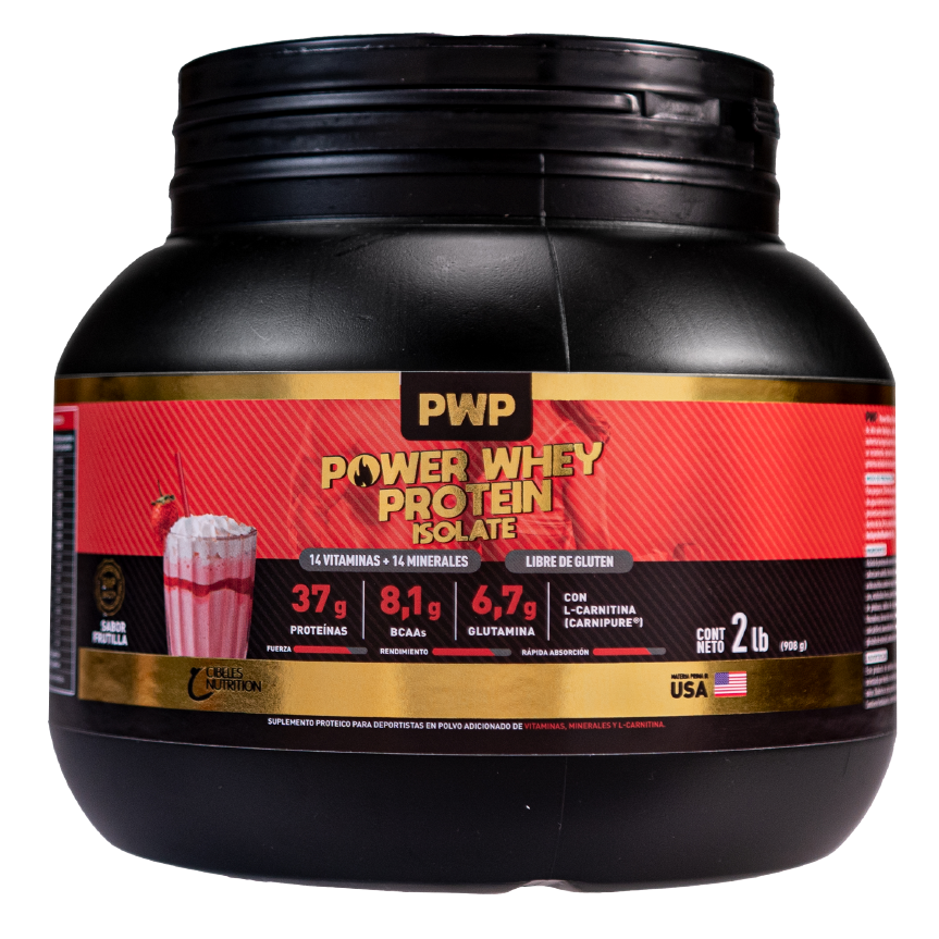 Suplemento Whey Protein Isolate Power Frutilla 930 G