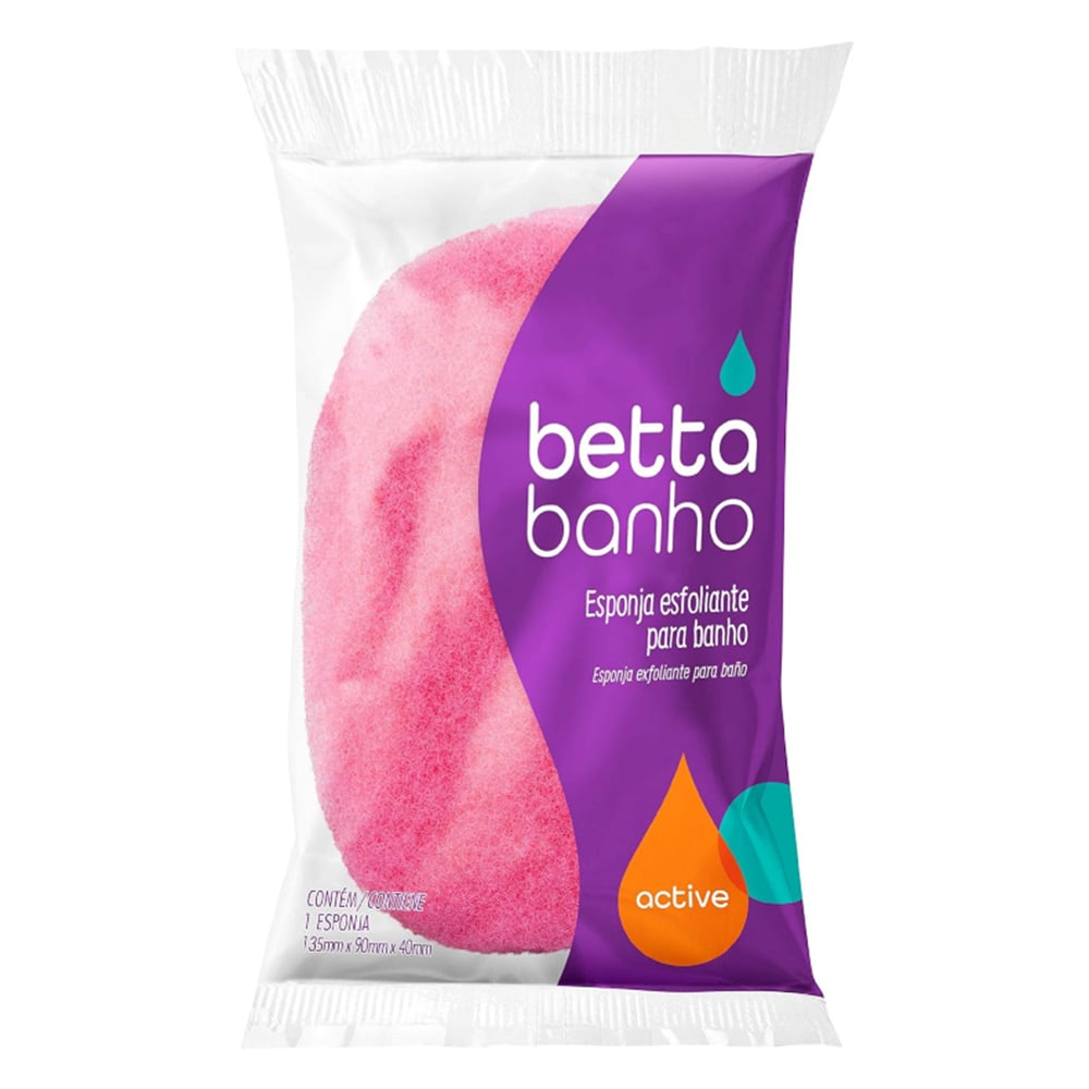 Esponja De Baño Betta Active Exfoliante Rosada 1 Unidad