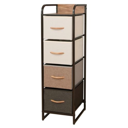 Mueble 4 Cestos Tela Estructura Acero