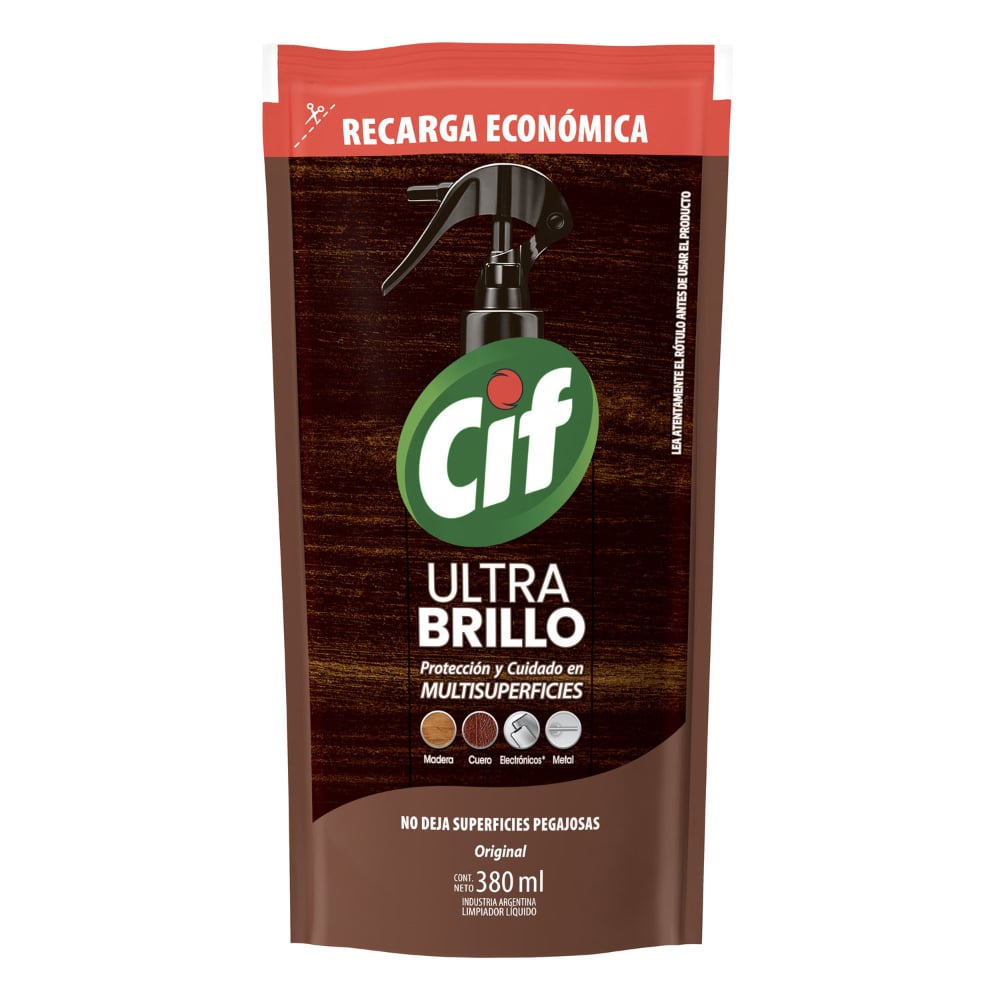 Lustramuebles Cif Ultra Brillo Antipolvo 380 Ml