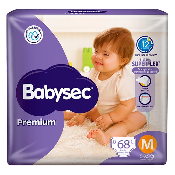 Pañales Babysec Premium M 68 Unidades