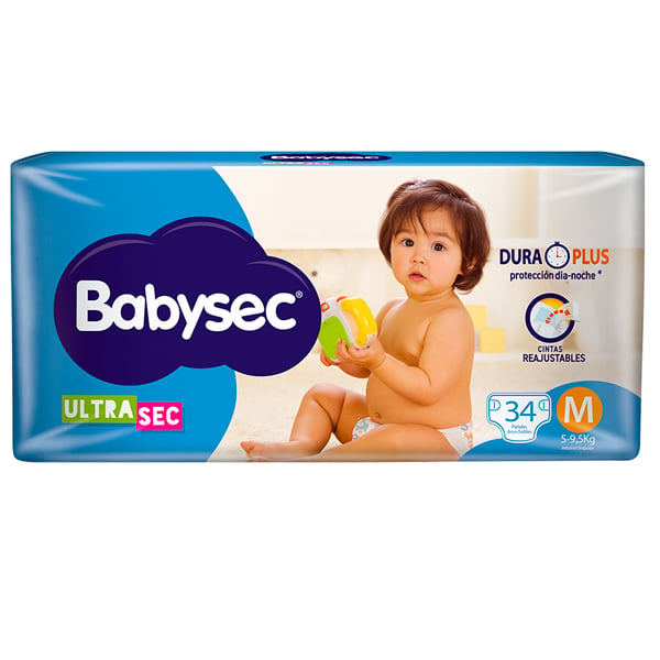 Pañales Babysec Ultra Sec M 34 Unidades