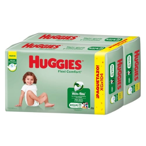 Pañales Huggies Flexi Comfort Xg 104 Unidades