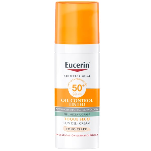 Protector Solar Eucerin Facial Toque Seco Tono Claro Fps50+ 50 Ml