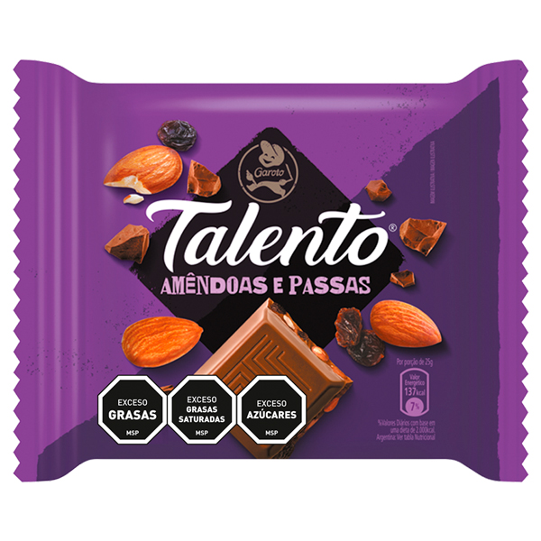 Tableta De Chocolate Con Almendras Garoto 100 G