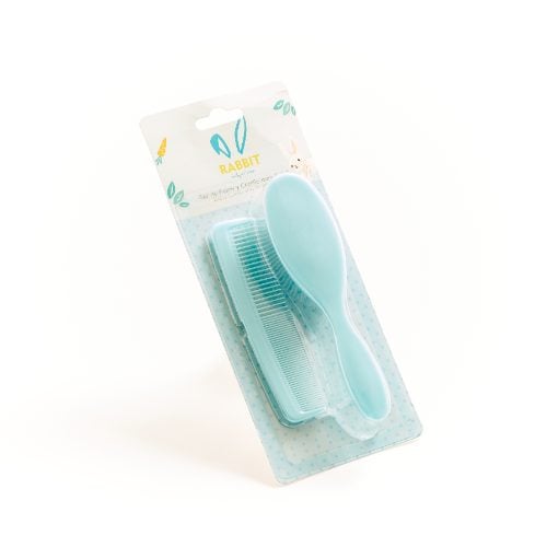 Set Rabbit Cepillo Y Peine Celeste