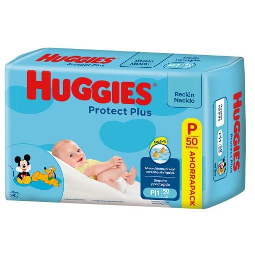 Pañales Huggies protect plus P 50 Unidades