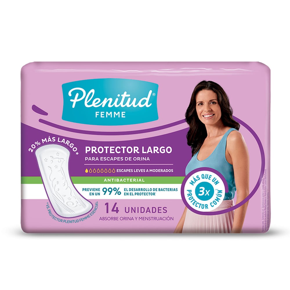 Protectores Diarios Plenitud Femme Leve Antibacterial 14 Unidades