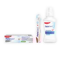 Combo Colgate PerioGard Enjuague bucal 250 ml, Pasta de dientes 90 g y Cepillo de Dientes 1 Unidad