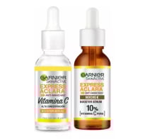Combo Garnier Sérum Express Aclara 30 ml y Sérum Noche Vitamina C 10% 30 ml
