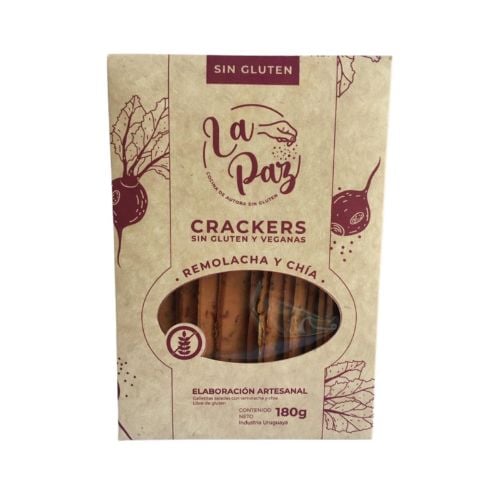 Galletas La Paz Sin Gluten Cracker Remolacha 180 G