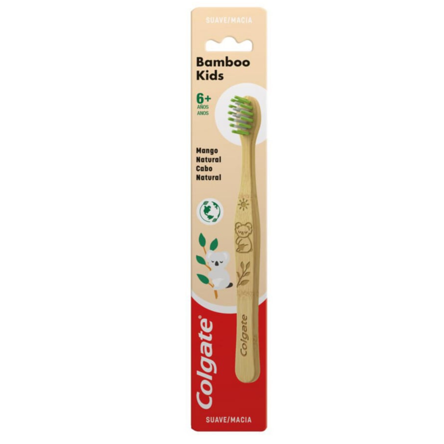 Cepillo De Dientes Colgate Bamboo Kids +6 Años1 Unidad