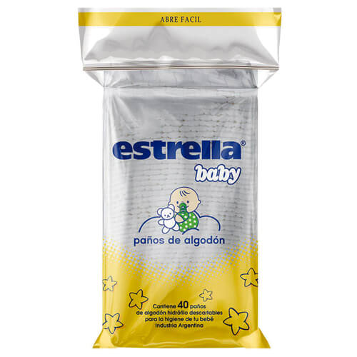 Paños De Algodón Estrella Baby 40 Unidades