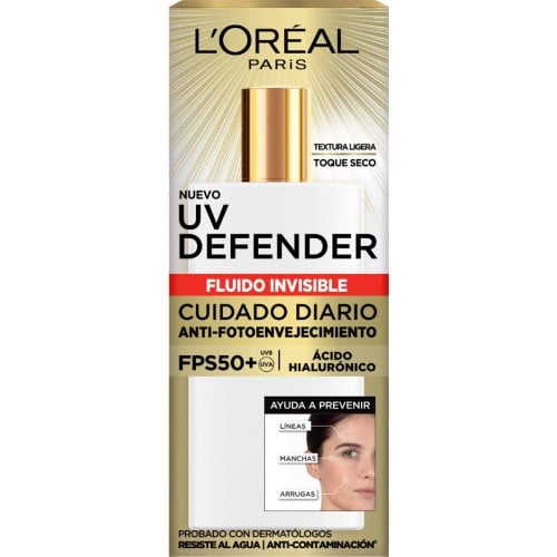 Protector Solar L'oréal Paris Dermo Expertise Uv Defender Fluído Invisible Fps50+ 40 G