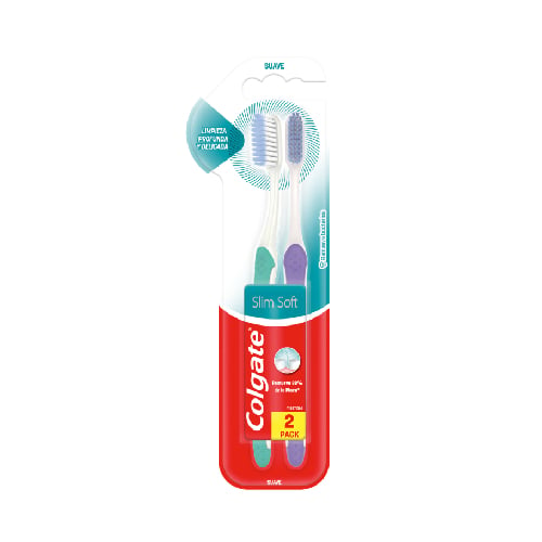 Cepillo De Dientes Colgate Slim Soft Base 2 Unidades