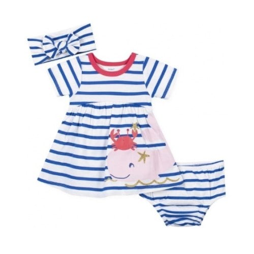 Set De 3 Piezas Gerber Vestido Ballena Nena 12 Meses