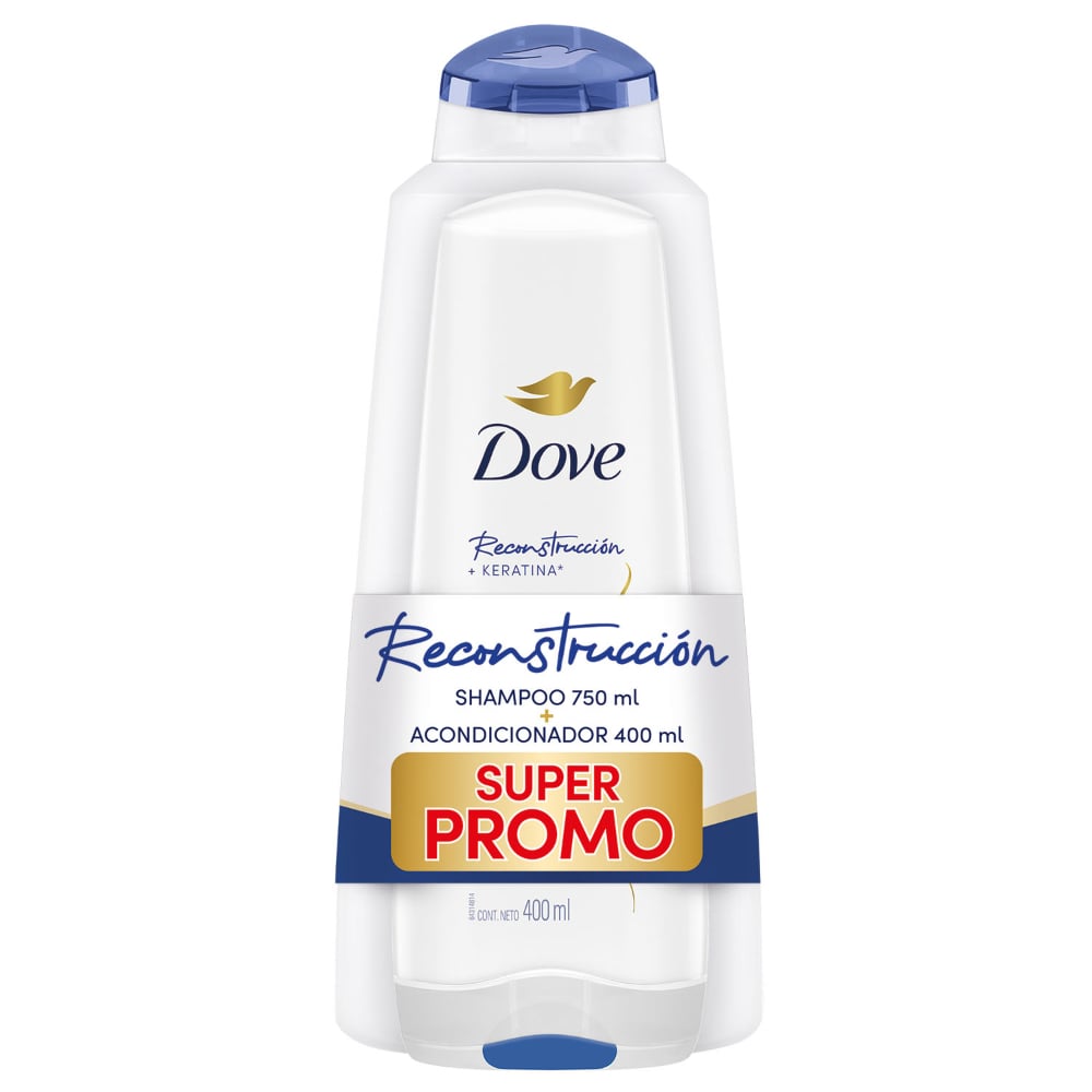 SHAMPOO DOVE RECONSTRUCCION COMPLETA 750 ML + ACONDICIONADOR 400 ML