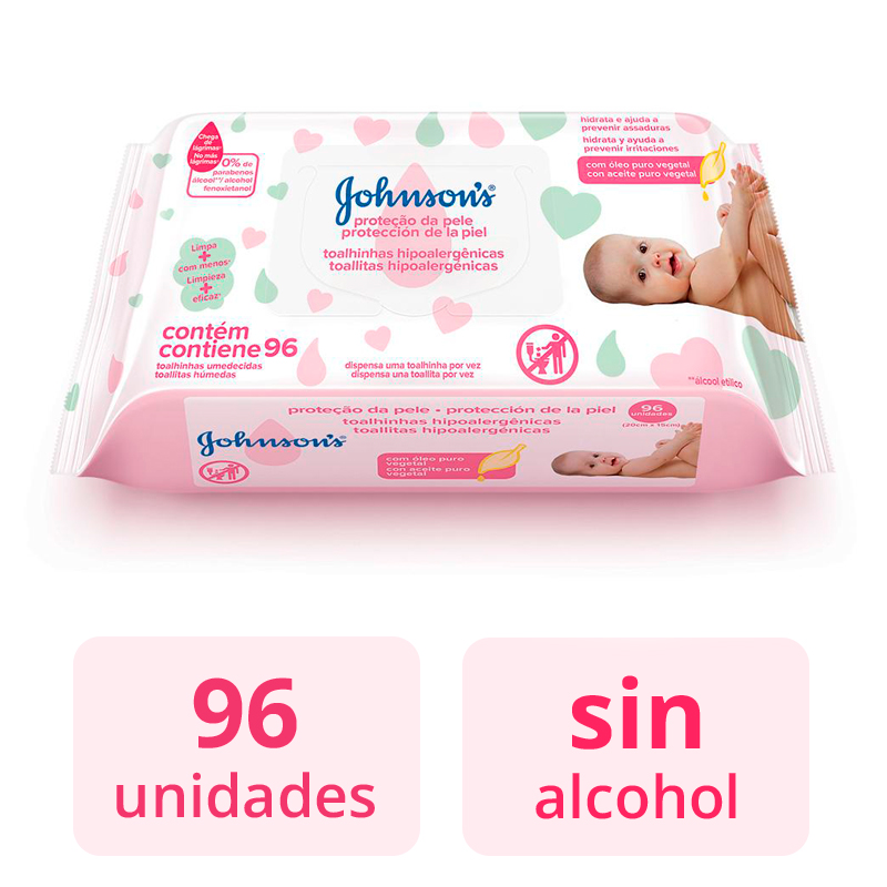 Toallitas Húmedas Johnson's Baby Extra Cuidado 96 Unidades