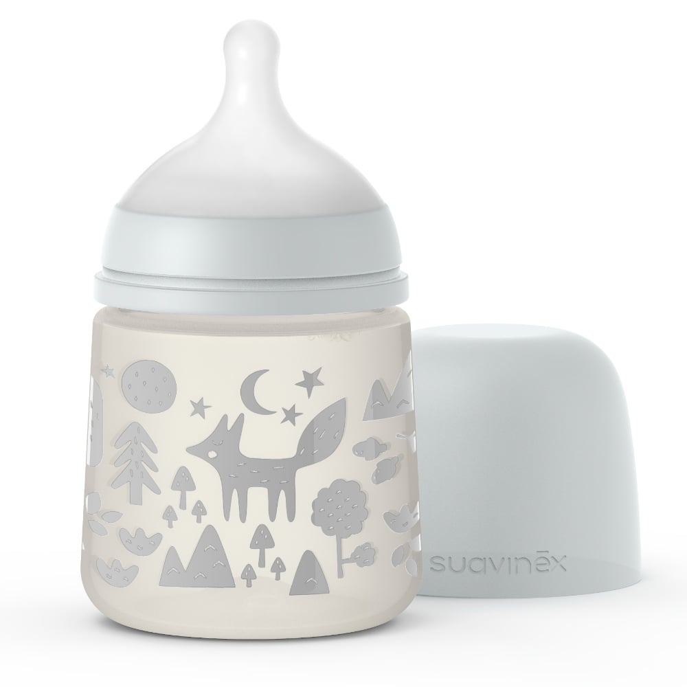 Mamadera Fisiológica Suavinex Silicona Gris +0 Meses 150 Ml