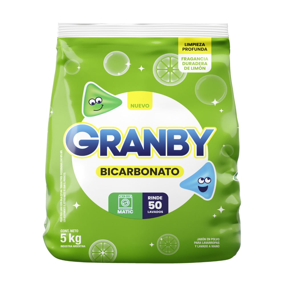 Jabón En Polvo Granby Lavado Total 5 Kg