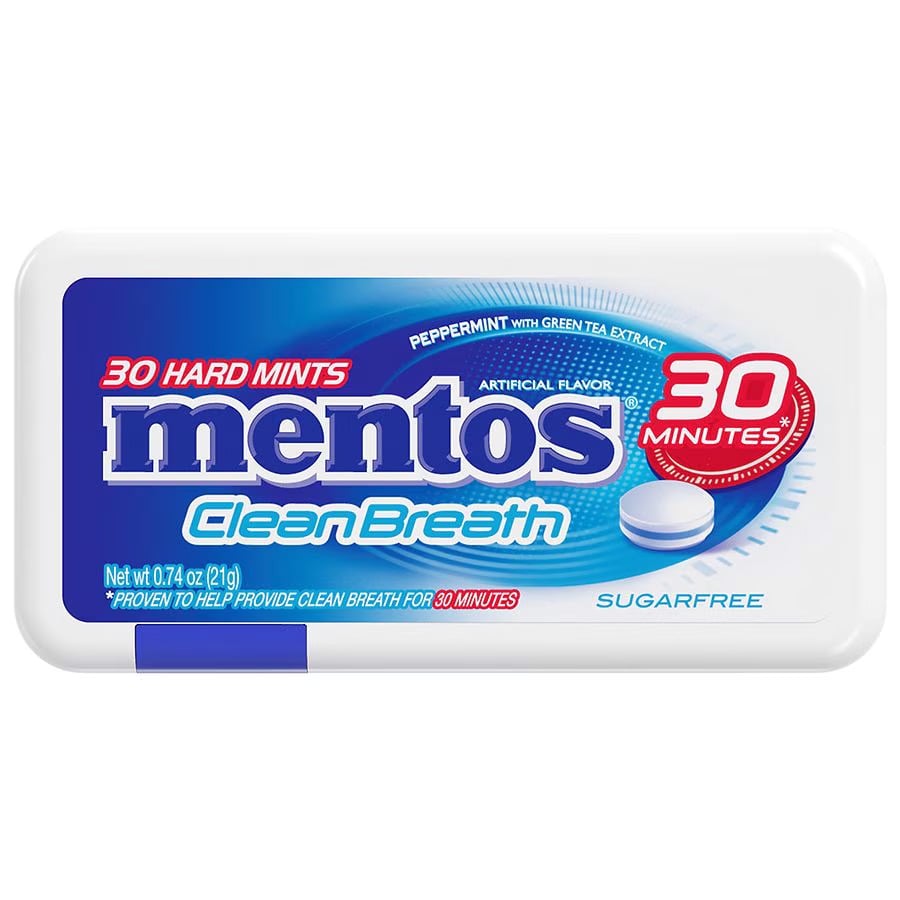 Mentos Clear Breath Peppermint Sin Azúcar 12 Unidades