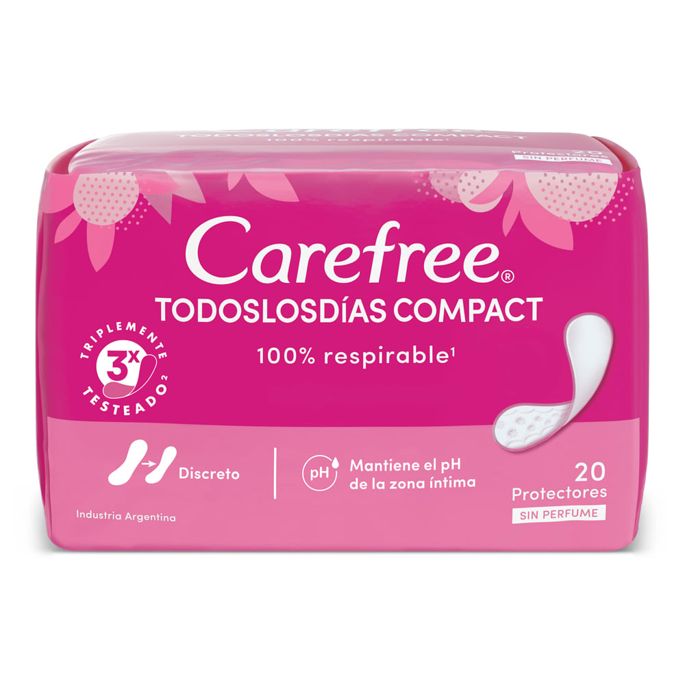 Protectores Diarios Carefree Protector Compact 20 Unidades