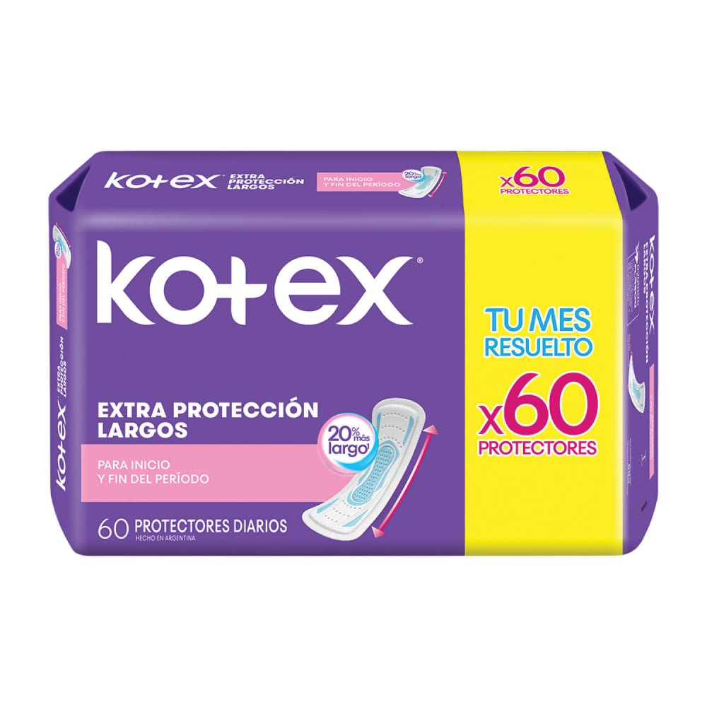 Protectores Diarios Kotex Largo Respirable 60 Unidades