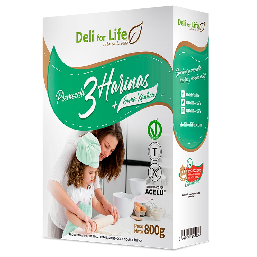 Mezcla Deli For Life 3 Harinas 800 G