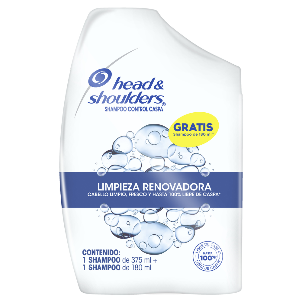 Shampoo Head & Shoulders Limpieza Renovadora 375 Ml + Shampoo 180 Ml