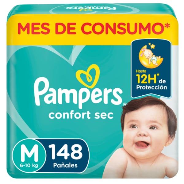 Pañales Pampers Confort Sec Forte Bag M 148 Unidades