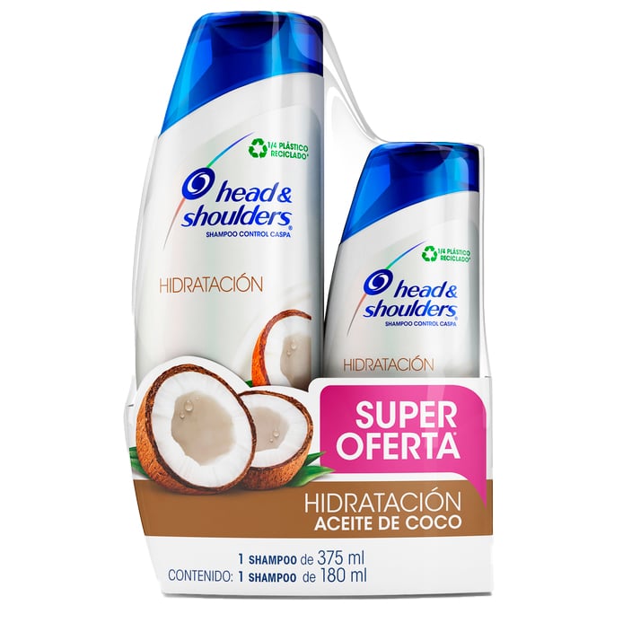 Shampoo Head & Shoulders 375 Ml + Shampoo Hidratación Coco 180 Ml