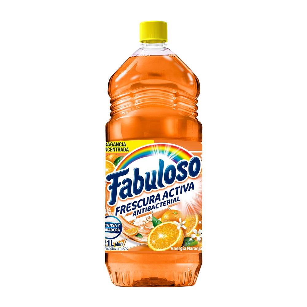 Limpiador Líquido Fabuloso Energía Naranja Antibacterial 1l