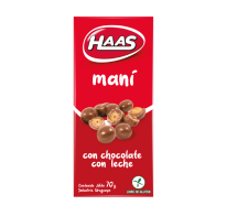 MANI CON CHOCOLATE HAAS CON LECHE 70GRS