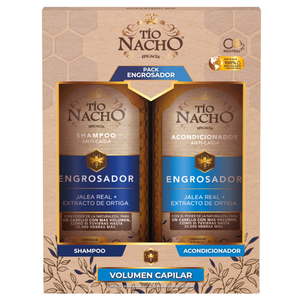 Shampoo Tío Nacho Engrosador 415 Ml + Acondicionador 415 Ml