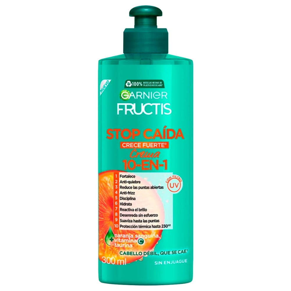 Crema Para Peinar Fructis 10 En 1 Stop Caída 300 Ml