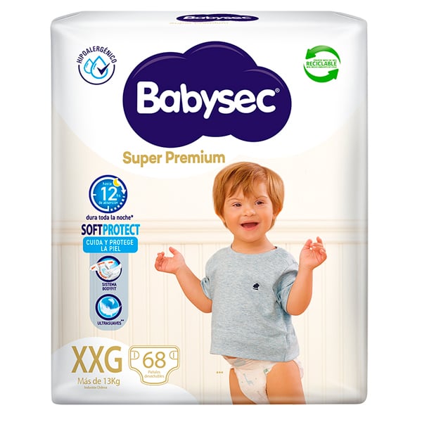 Pañales Babysec Super Premium Xxg 68 Unidades