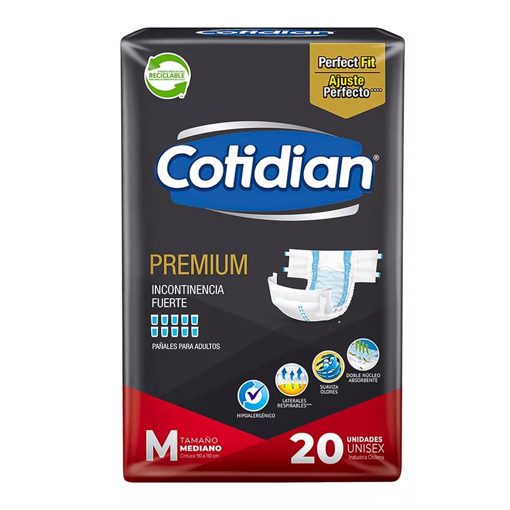 Pañales Para Adultos Cotidian Premium Talle M 20 Unidades