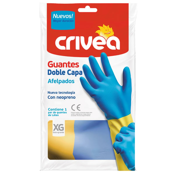 Guantes De Limpieza Crivea doble Capa Talle Xg